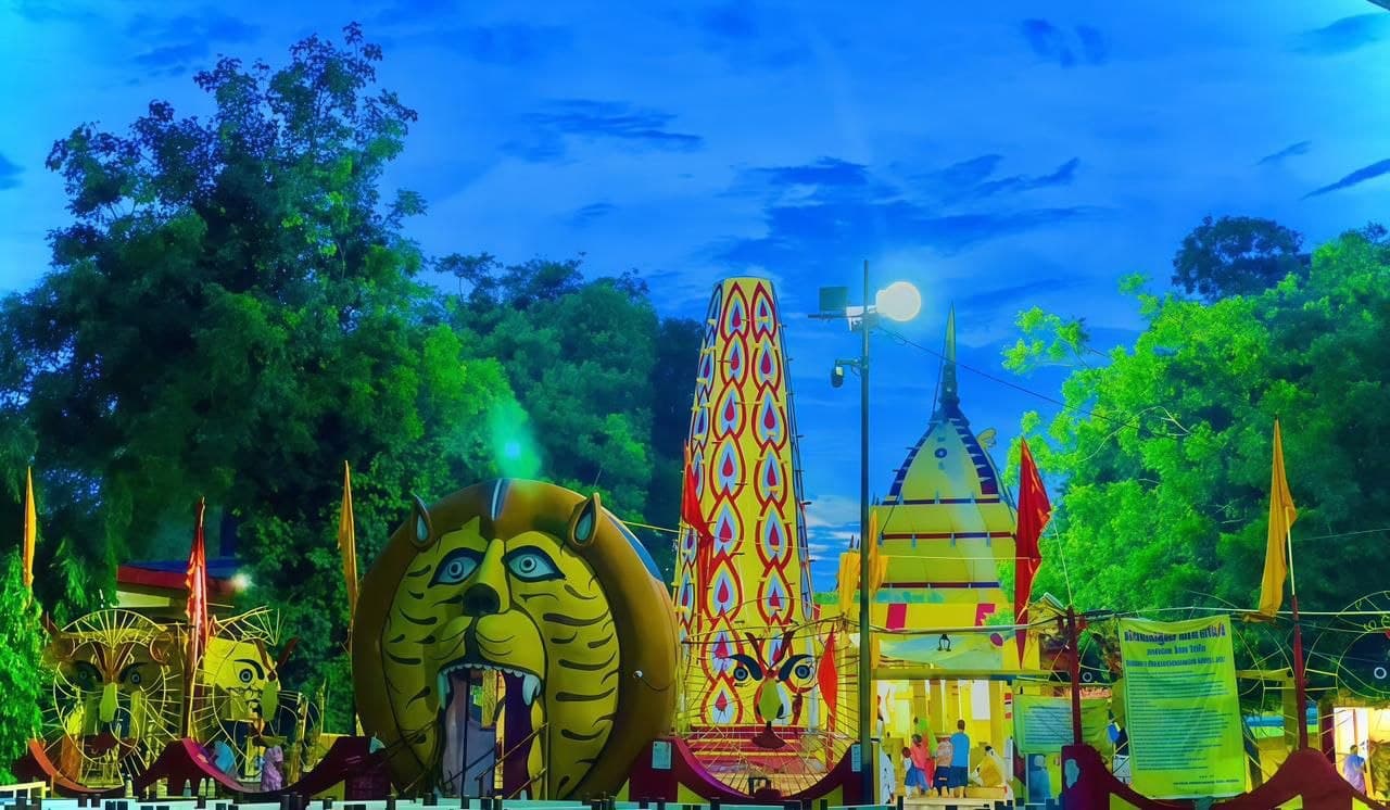 Temple complex at dusk